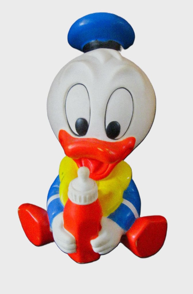 Disney little Donald Duck piepende pop., Ophalen, Donald Duck, Zo goed als nieuw, Beeldje of Figuurtje