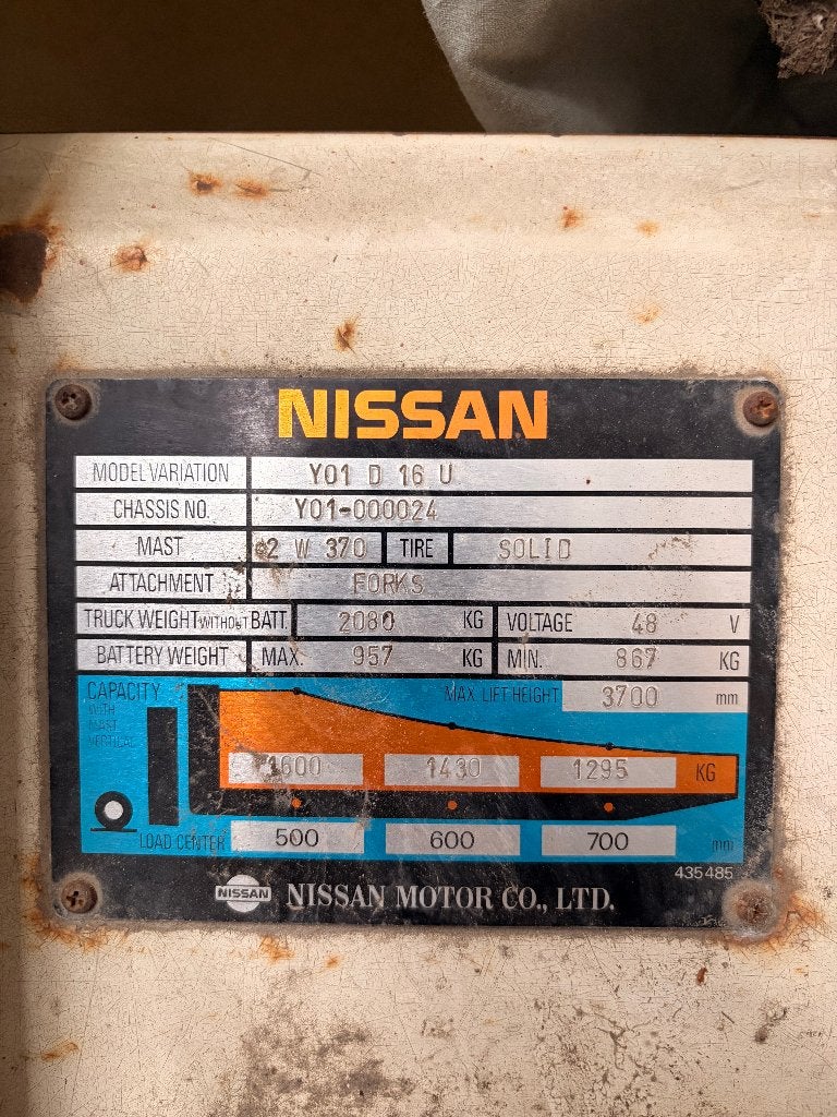 Nissan Y01 D 16 U heftruck, Ophalen, Heftruck