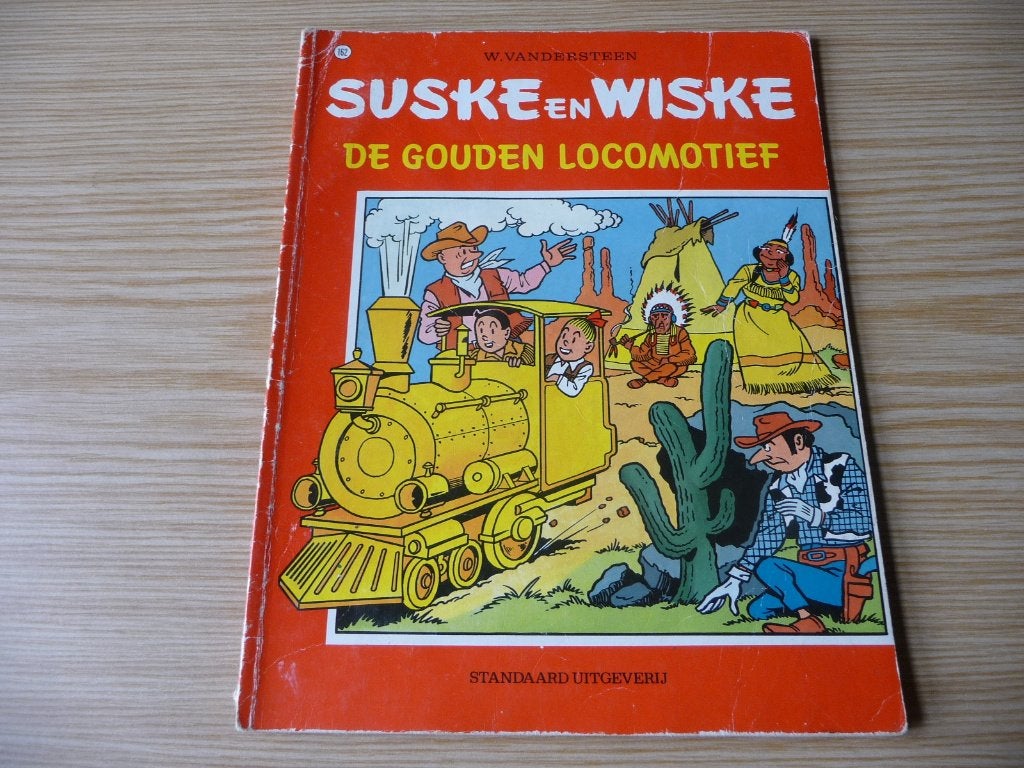 Suske & Wiske 162. De gouden locomotief EERSTE DRUK €3, Gelezen, Willy Vandersteen, Eén stripboek, Ophalen of Verzenden