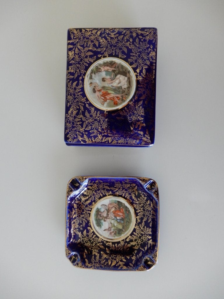 Vintage empire England sieradenbox en asbak, Ophalen