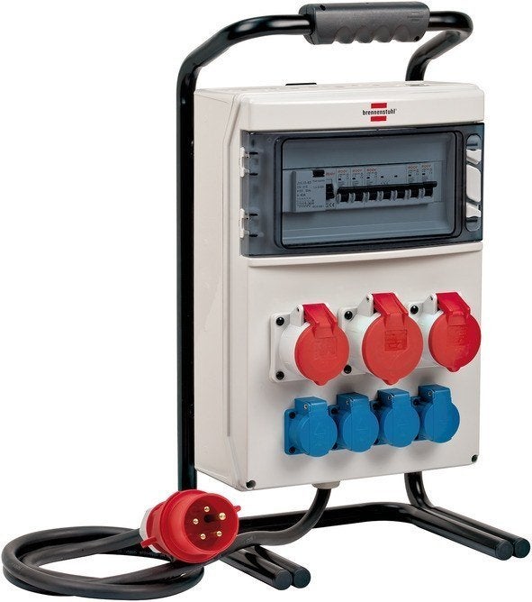 Mobiele stroomverdeler 2 meter IP44 5x4mm² neopreen, Verzenden