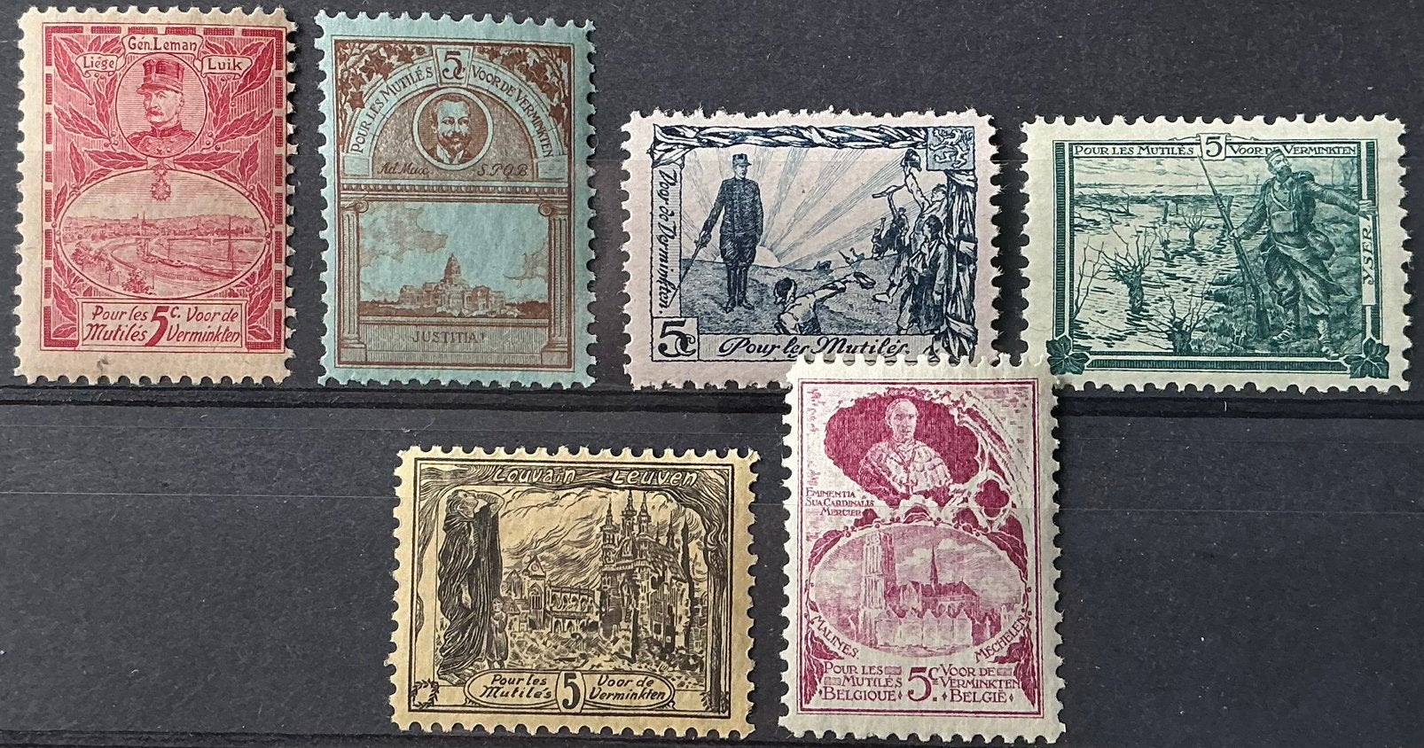 LOT A58. OBP: E1/6. ERINNOFILIE. MNH. **, Postzegels en Munten, Orginele gom, Ophalen of Verzenden, Postfris, Postfris