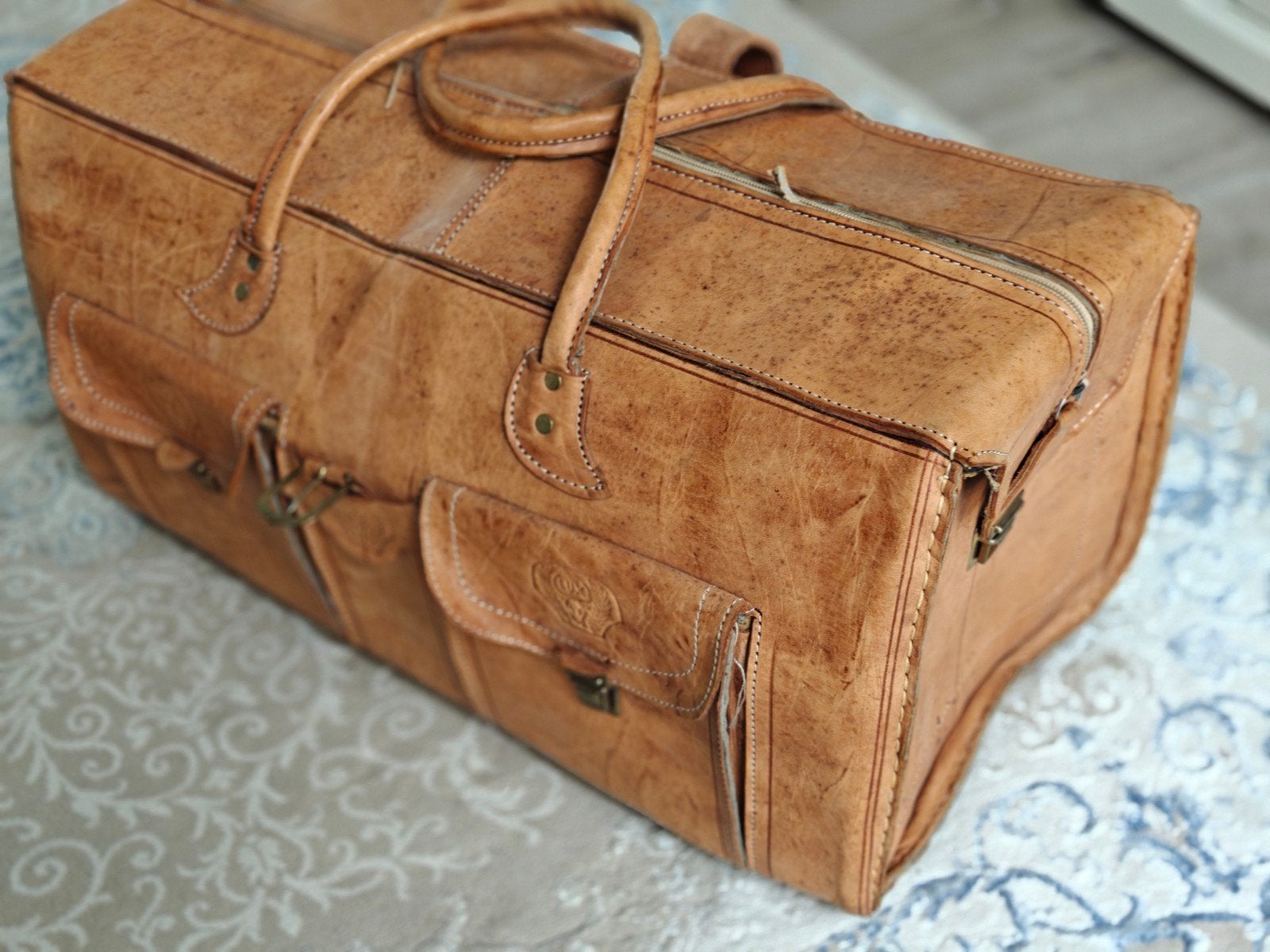 Sac de voyage en cuir vintage, Bijoux, Sacs & Beauté, 60 à 80 cm, Moins de 35 cm, Brun, Enlèvement
