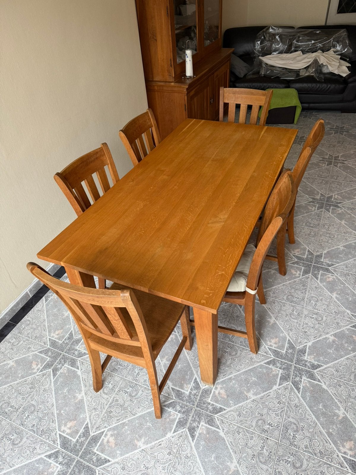 Eikenhouten eetkamerset - zeer goede staat, Huis en Inrichting, Complete eetkamers, Zo goed als nieuw, Ophalen