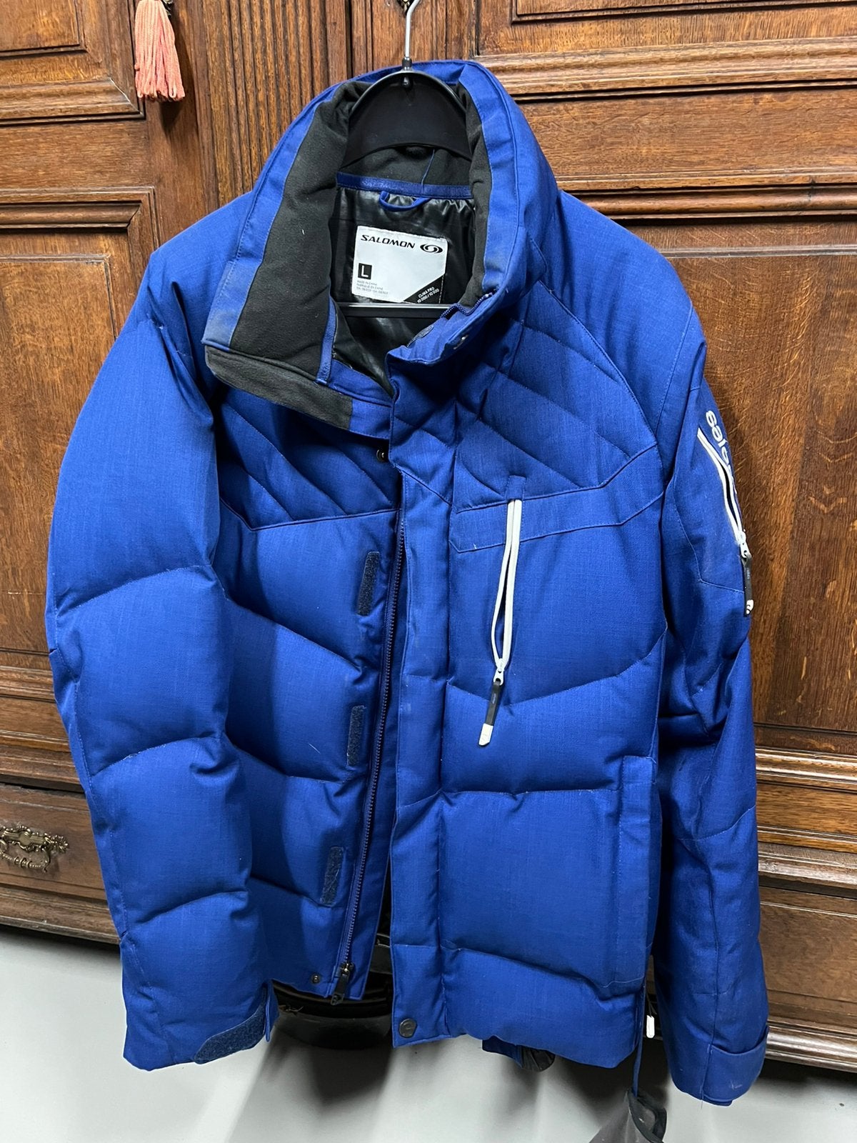 Veste de ski Salomon L bleue pour homme, Enlèvement, Porté, Taille 52/54 (L), Blouson