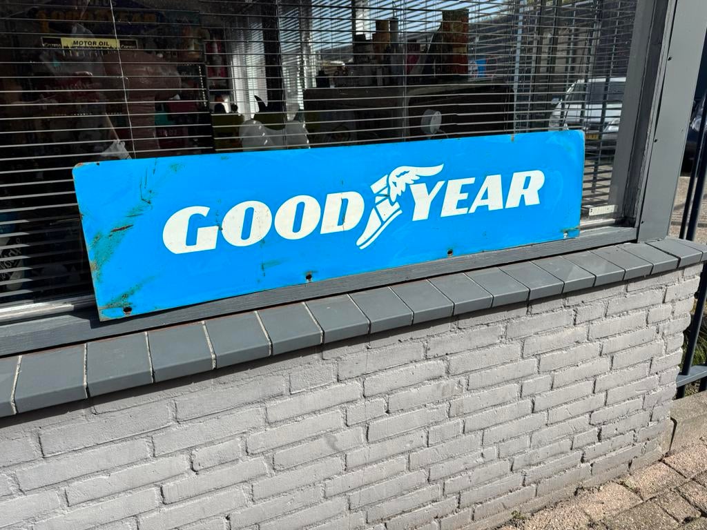 Groot GoodYear banden reclamebord, Verzamelen, Ophalen, Gebruikt, Reclamebord