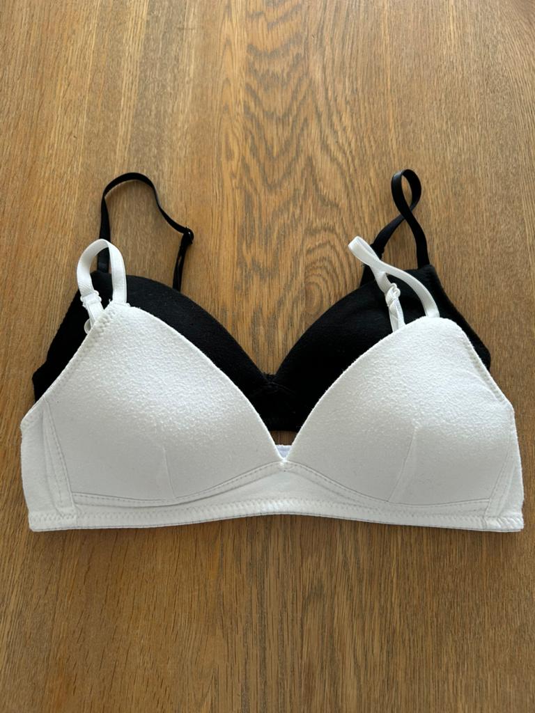 Set 2 Witte en zwarte softcup beha’s Zeeman maat 65A, Ophalen of Verzenden, Wit, BH