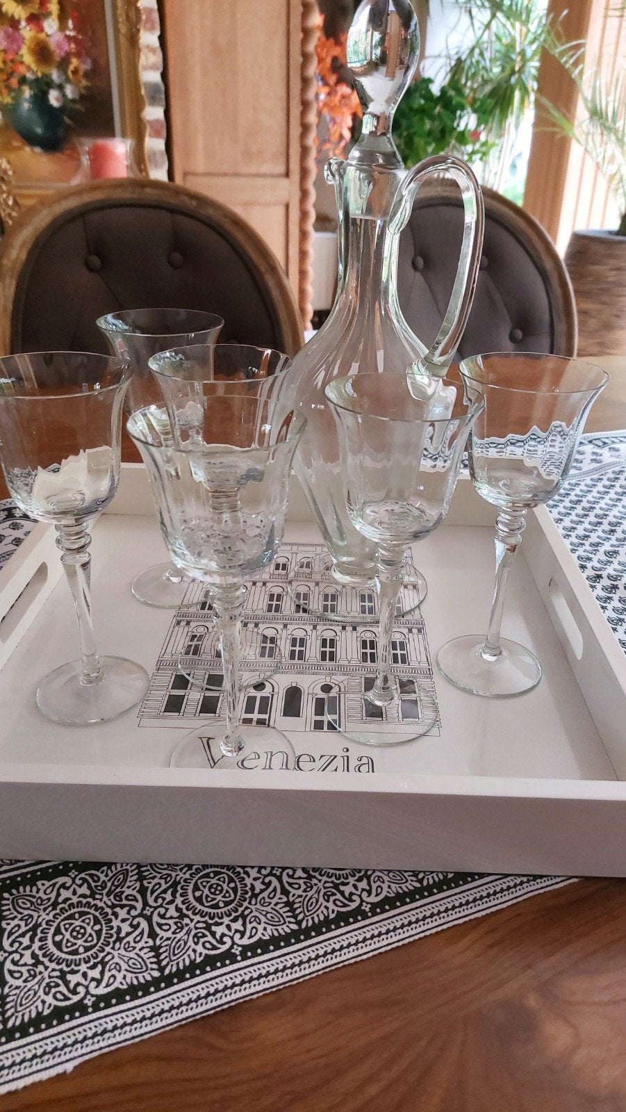 6 verres à Porto ou vin avec sa carafe, Enlèvement, Comme neuf, Autres types
