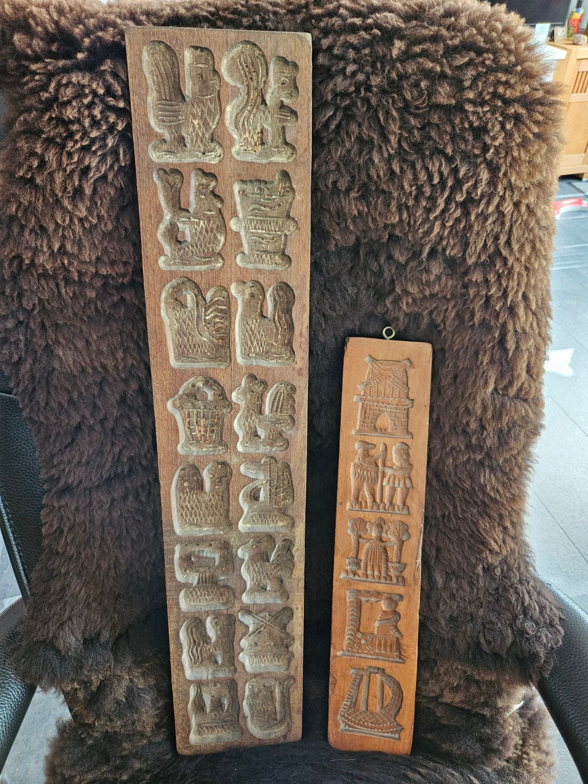 2 antieke speculaas koek planken, Ophalen of Verzenden
