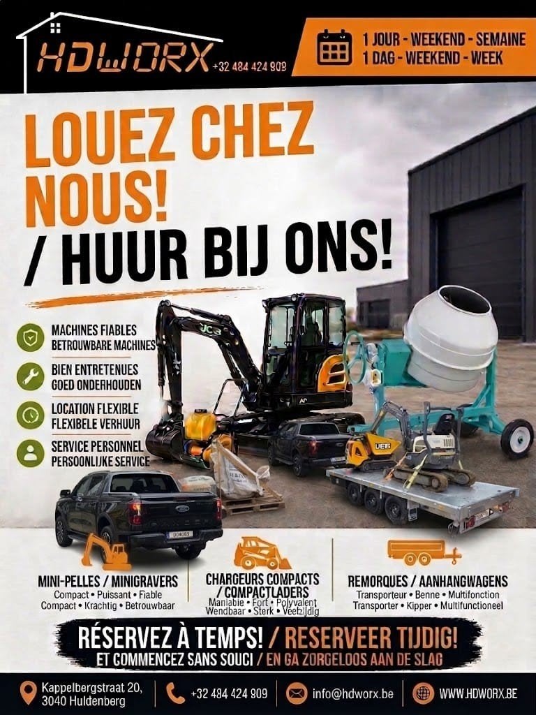 Louez des machines et des remorques fiables | HDWORX, Jardin & Terrasse, Terre & Fumier, Enlèvement