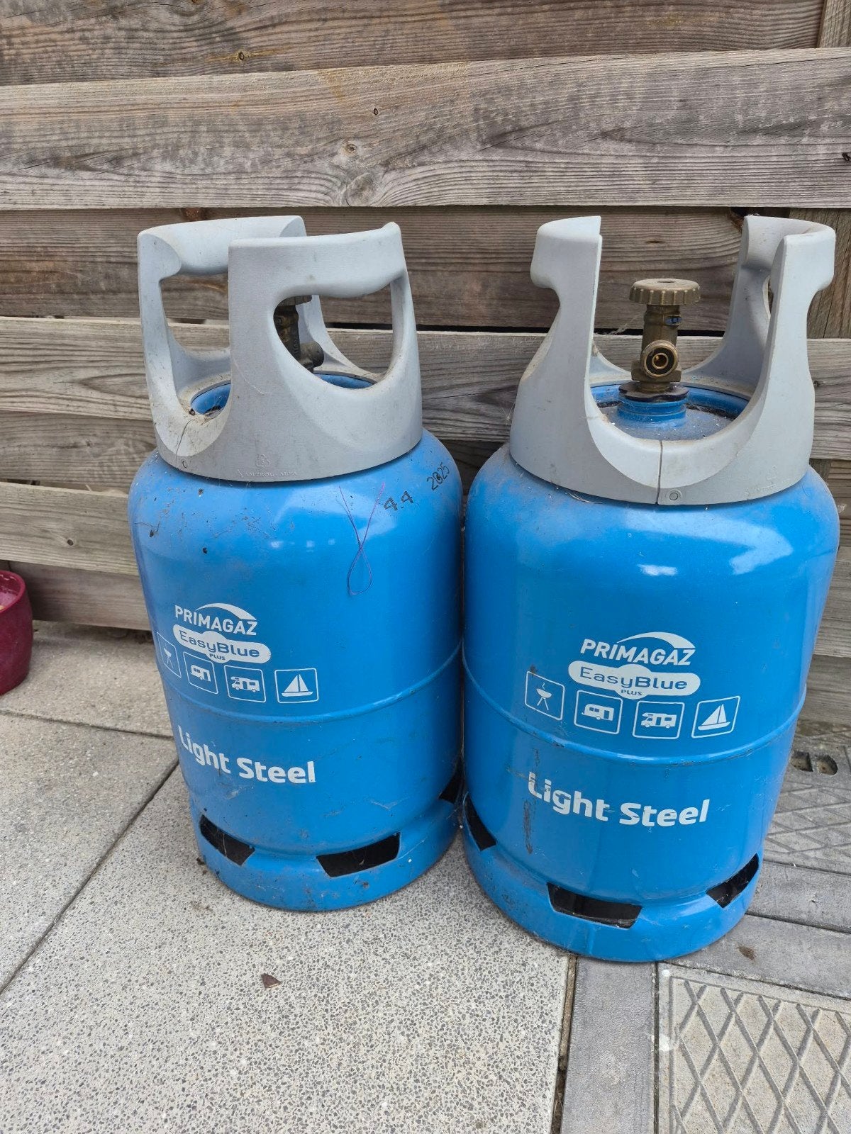 2 EasyBlue Plus gasflessen, Ophalen, Gebruikt
