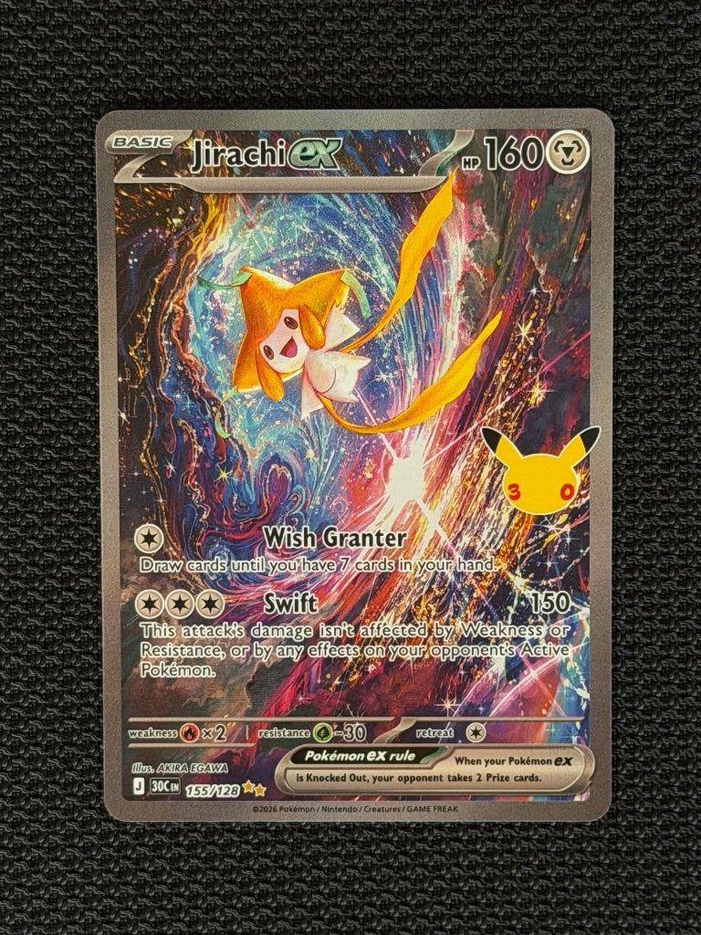 Jirachi Ex 155/128 30th, Ophalen, Nieuw, Losse kaart, Foil