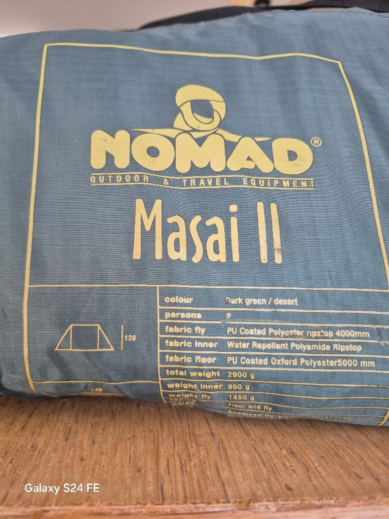 Tent NOMAD MASAI II dark green (3.40m x1.45m), Caravans en Kamperen, Ophalen, Zo goed als nieuw, Tot en met 2