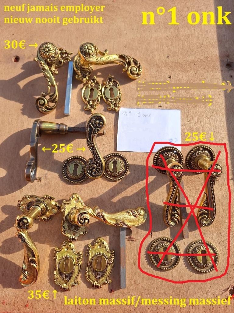 1/24 onk diverse Oude deurklink/handvat messing/koper/brons, Doe-het-zelf en Bouw, Ophalen of Verzenden, Zo goed als nieuw, Koper of Messing