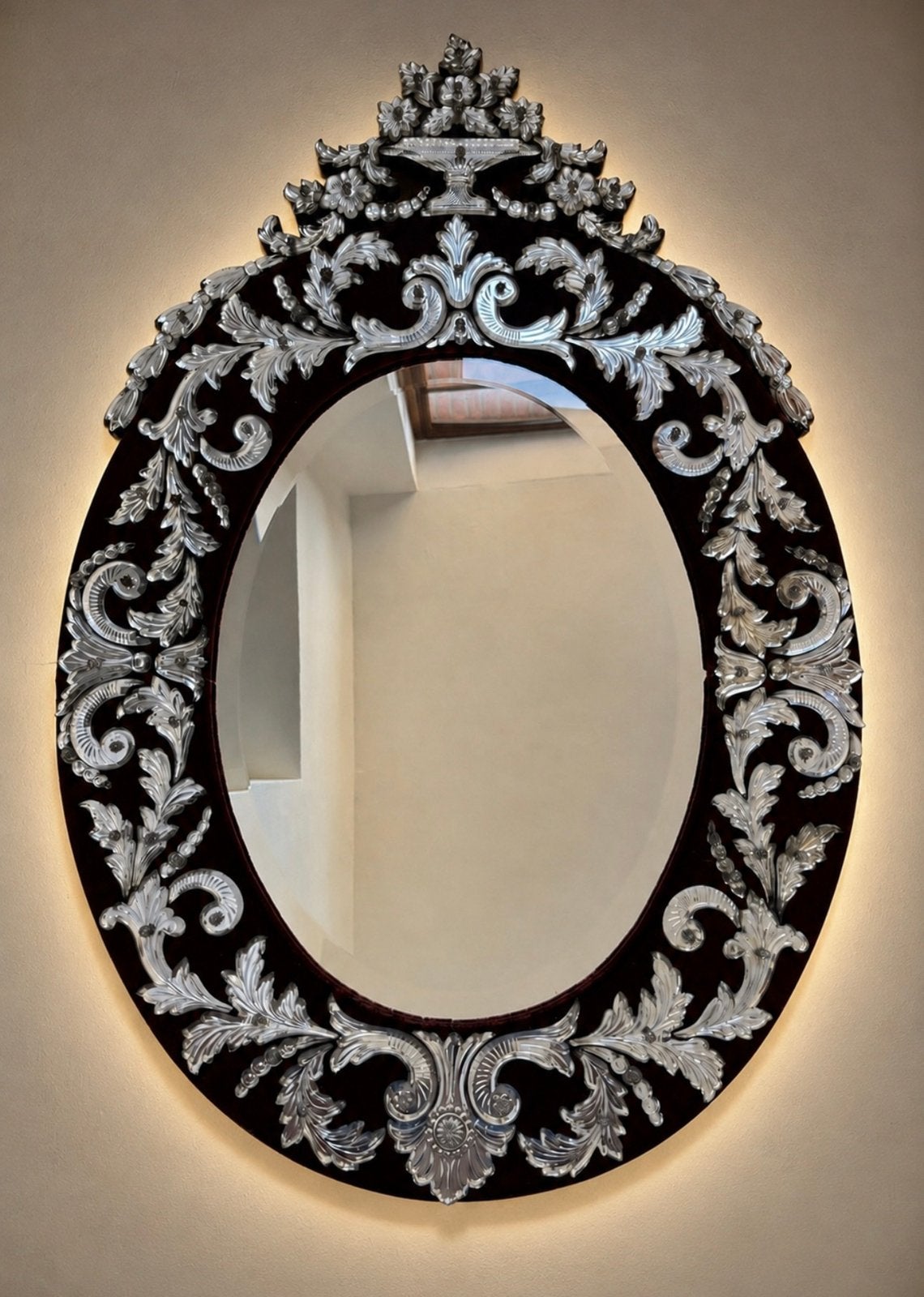 Napoleon III spiegel - 1880, Ophalen, Ovaal