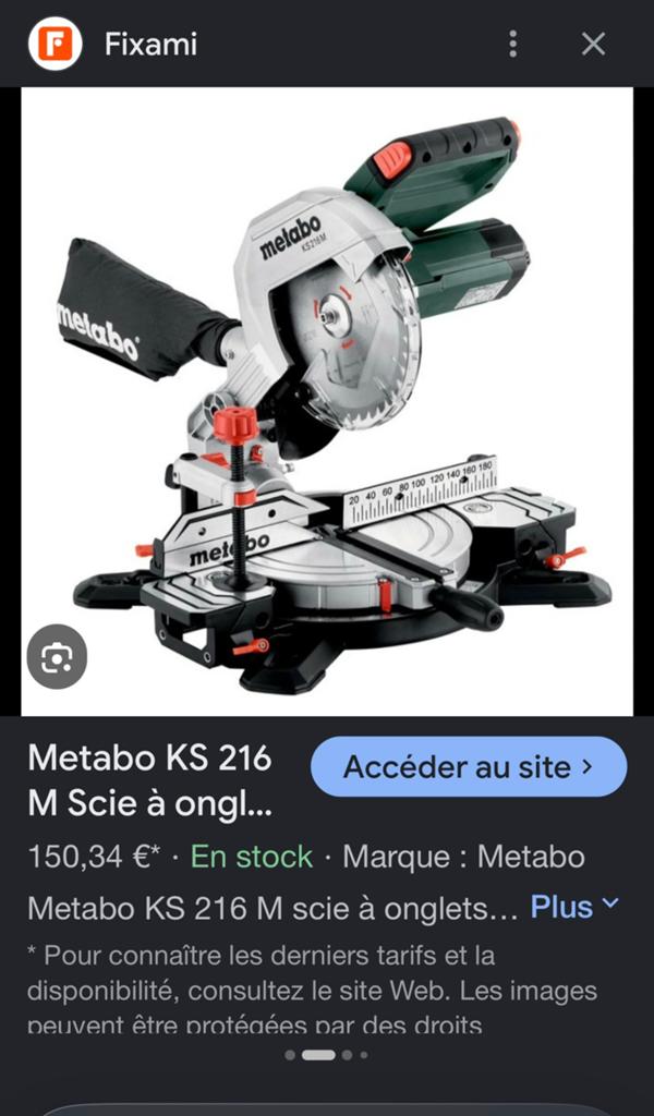 Scie à onglet Metabo, Bricolage & Construction, Enlèvement, Comme neuf, Scie à onglet