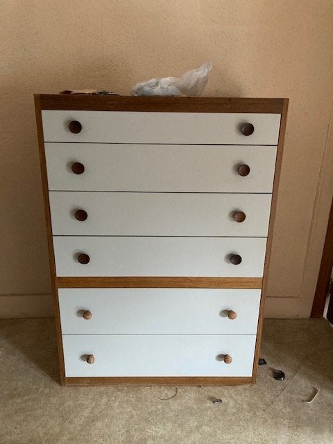 Vintage ladenkast wengé 6 laden, Ophalen, Overige materialen, Gebruikt, 5 laden of meer