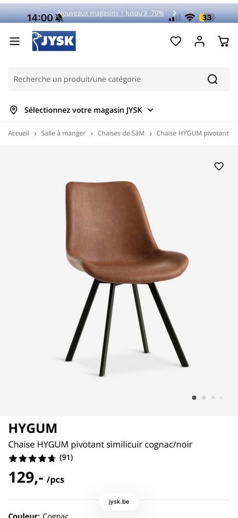 Vend chaise bureau, Maison & Meubles, Chaises, Enlèvement ou Envoi, Comme neuf