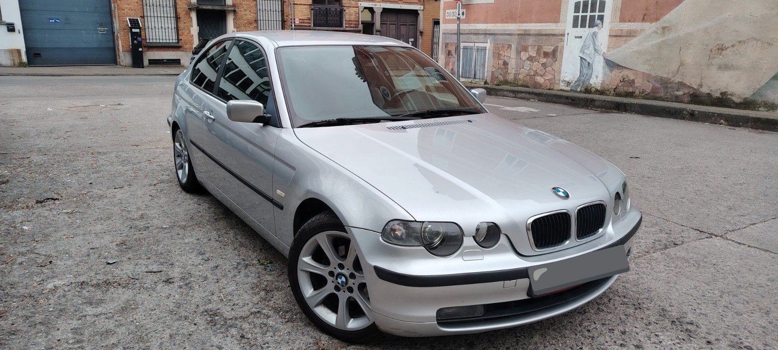 Bmw compact 316i, Cuir, Argent ou Gris, Achat, Noir