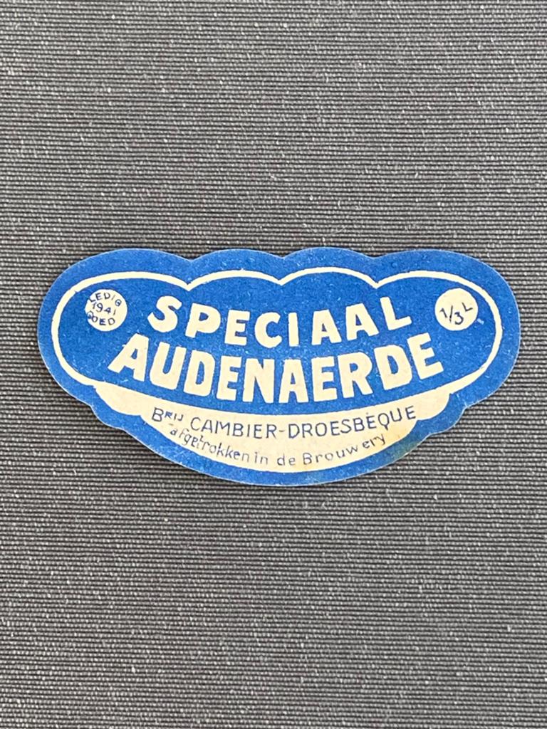 Oud bier etiket brouwerij CAMBIER-DROESBEQUE te OUDENAARDE, Ophalen of Verzenden, Zo goed als nieuw