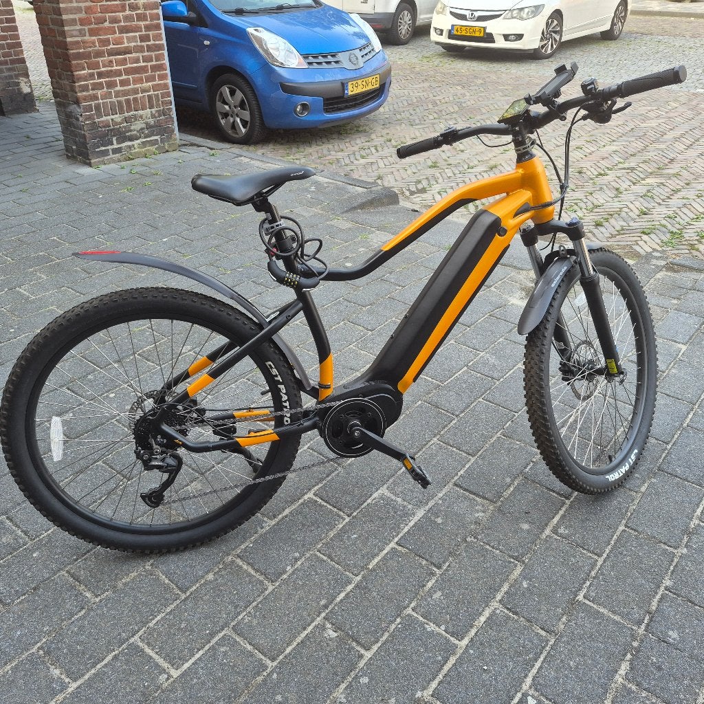 Electrische mountainbike, Fietsen en Brommers, Vering, Zo goed als nieuw, Schijfrem, 53 tot 57 cm