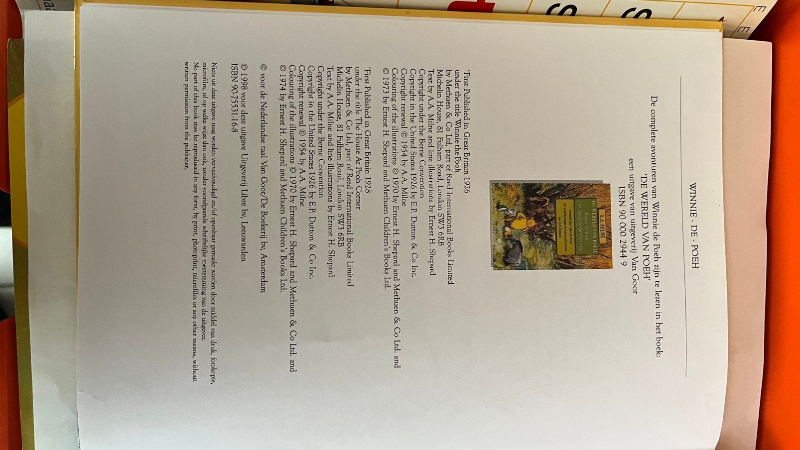 Winnie-de-Poeh Deel 2 (A.A. Milne) - Hardcover Boek (1998), Enlèvement