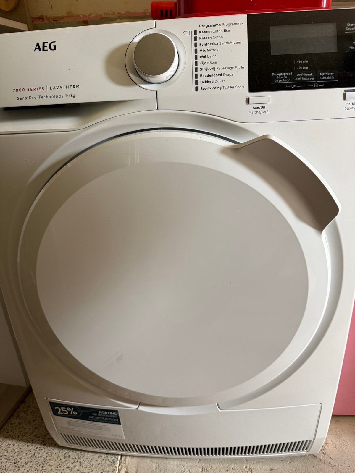 AEG droogkast 8kg 7000 series lavatherm, Elektronische apparatuur, 6 tot 8 kg, Ophalen, Zo goed als nieuw, Condens
