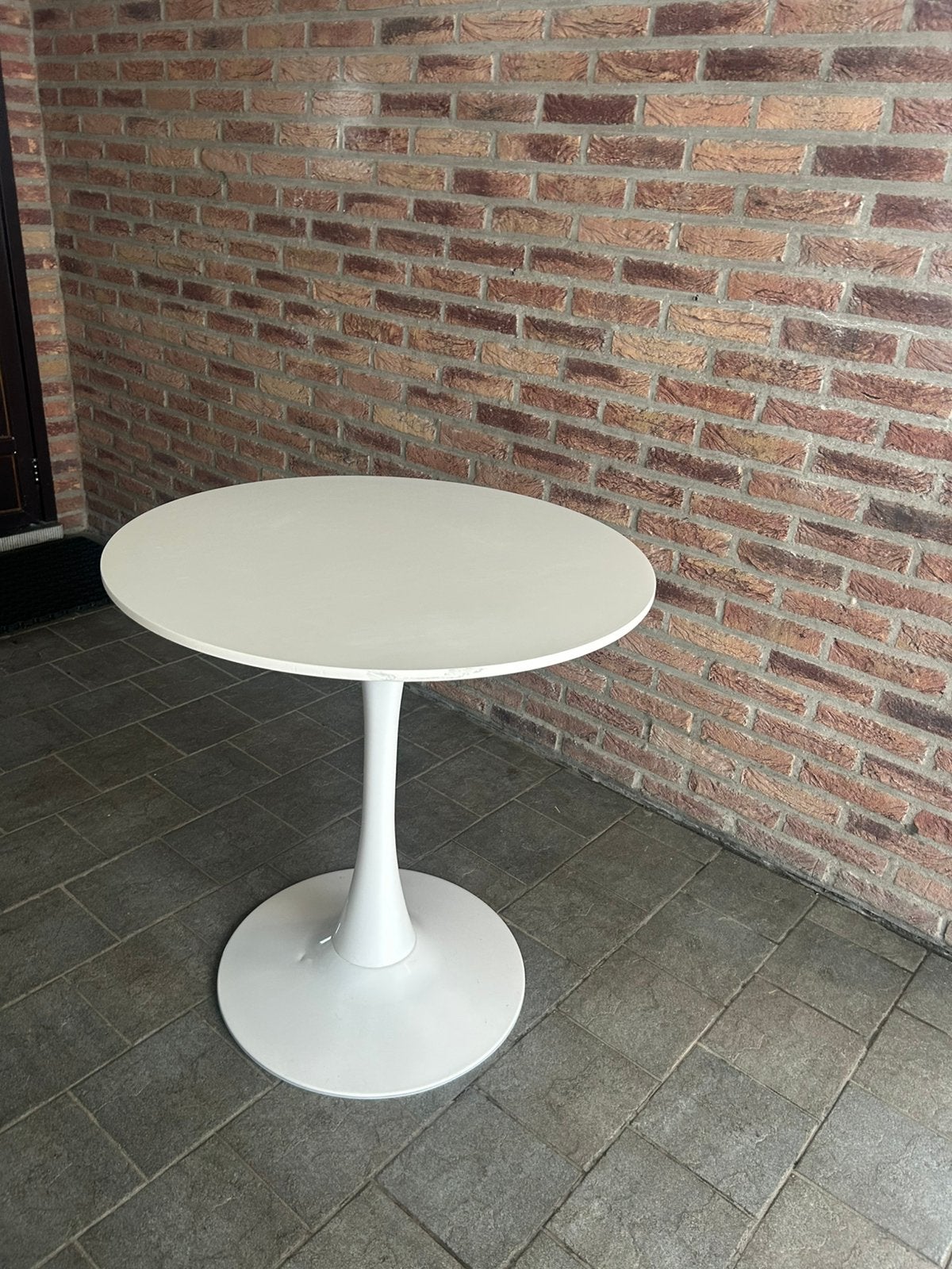 Tafel rond wit, Huis en Inrichting, Tafels | Eettafels, Ophalen, Zo goed als nieuw, Rond