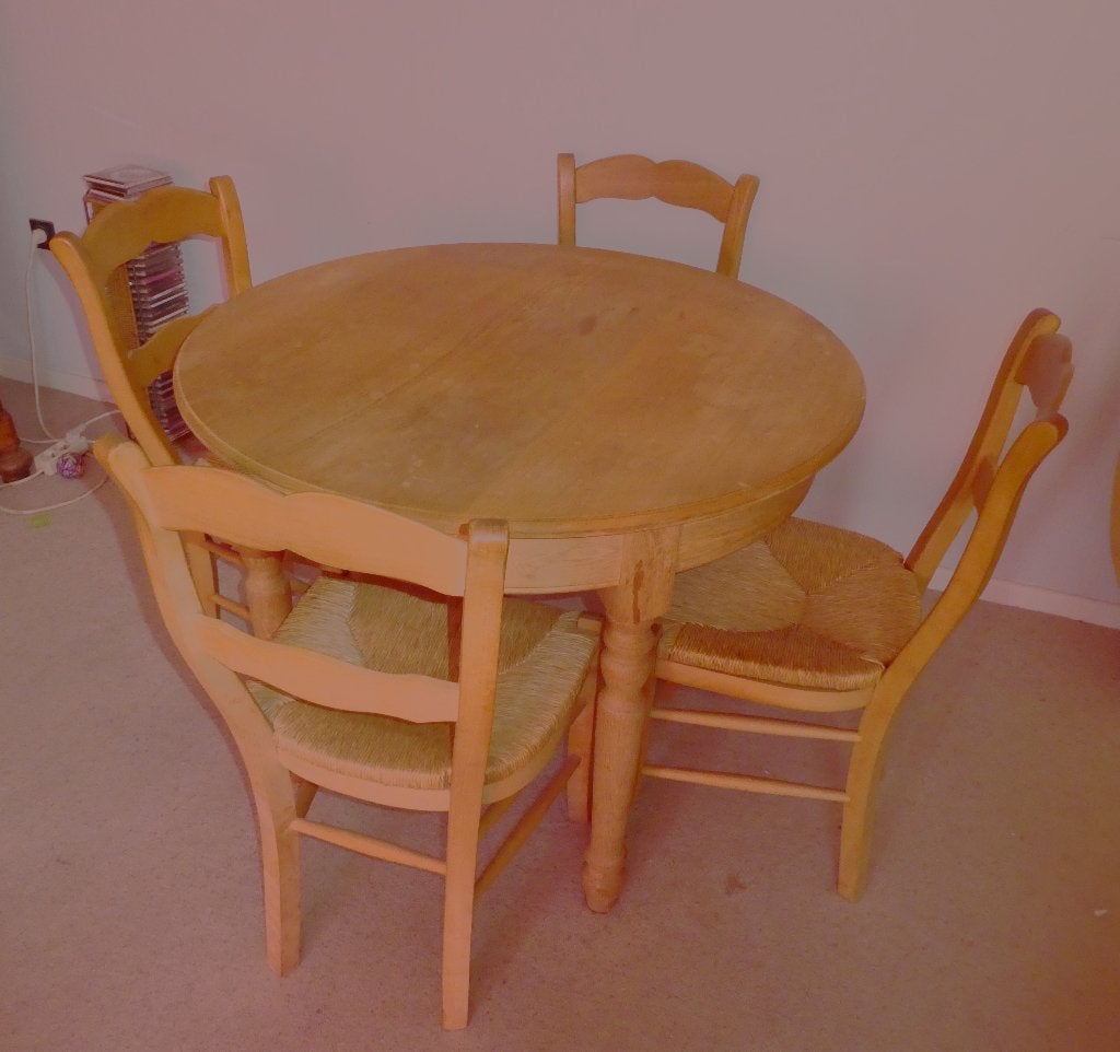 table avec 4 chaises, Enlèvement, Chêne