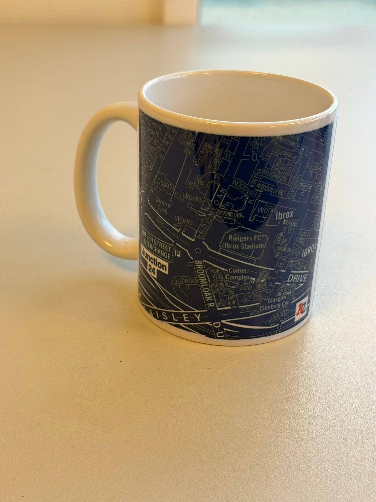 Glasgow Rangers FC Ibrox Stadium A-Z Maps Mok Vintage, Ophalen of Verzenden, Zo goed als nieuw, Vintage, Mok