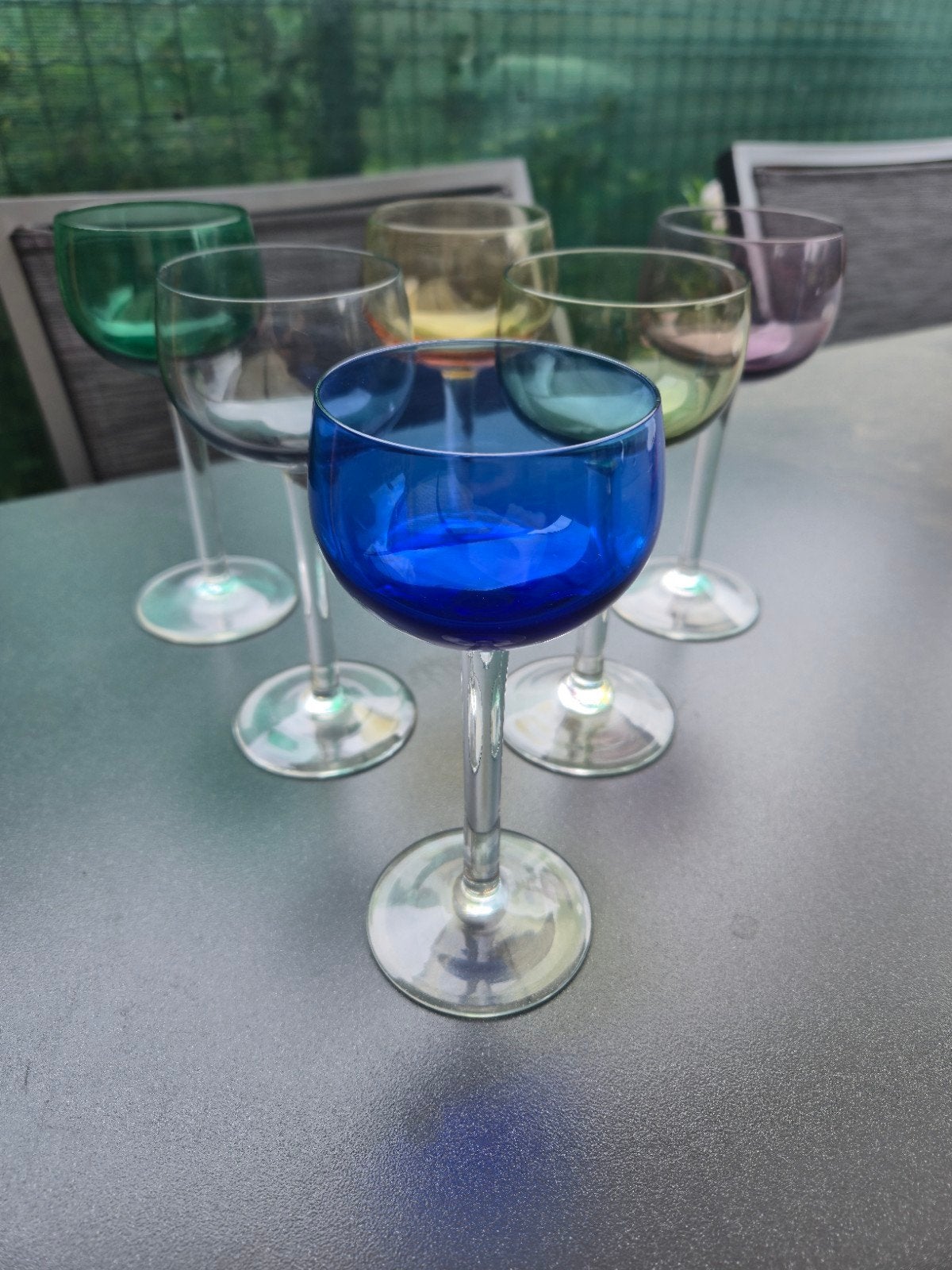 set kristallen gekleurde glazen, Ophalen