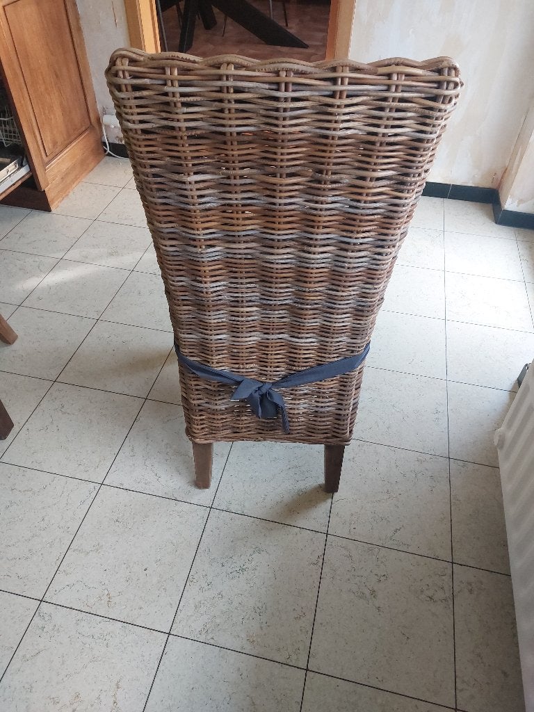 Chaises de salle à manger, Osier ou Rotin, Comme neuf, Brun, Enlèvement
