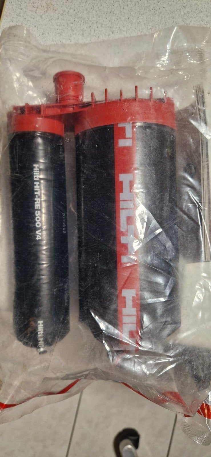 Hilti 2 componenten lijm, Ophalen