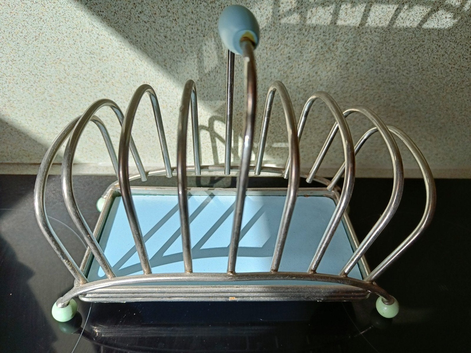 Porte-toasts vintage en métal argenté SILEA, Enlèvement