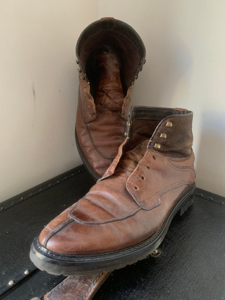 Bottines Chasse Style Cuir patiné marron 42½ À restaurer, Vêtements | Femmes, Chaussures, Porté, Brun, Enlèvement ou Envoi