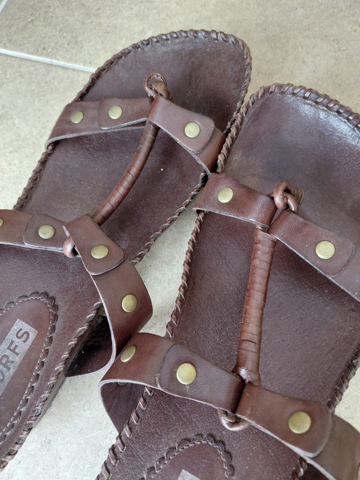 Prachtige leren slippers van TORFS maat 40, Ophalen, Bruin