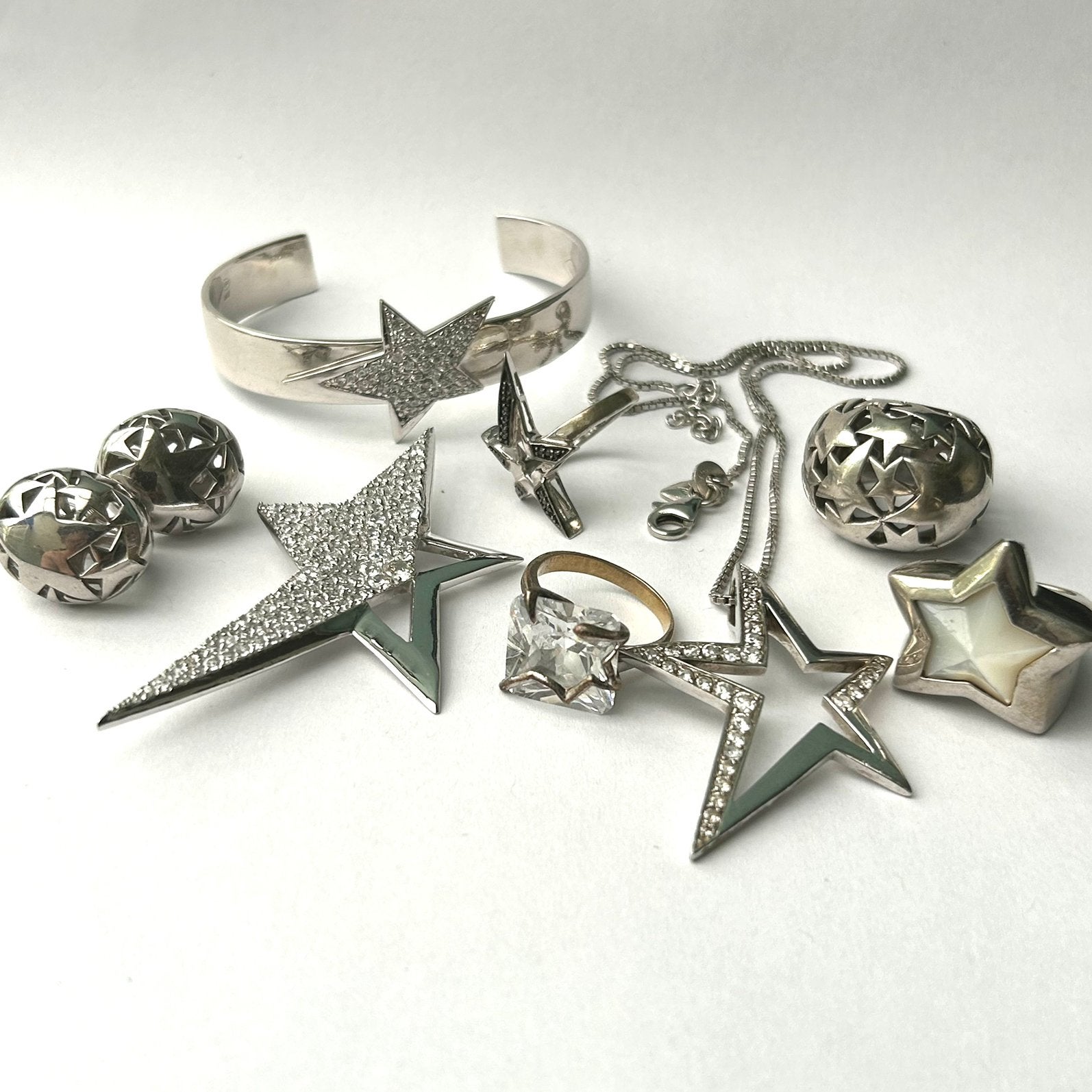 Thierry Mugler zilver 925 sieraden vintage verzameling, Verzenden, Gebruikt, Zilver