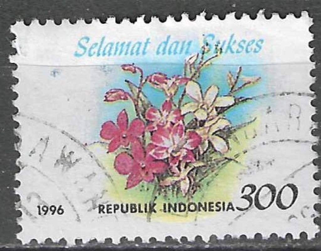 Indonesie 1996 - Yvert 1457 - Wenszegels met Bloemen (ST), Postzegels en Munten, Verzenden, Gestempeld