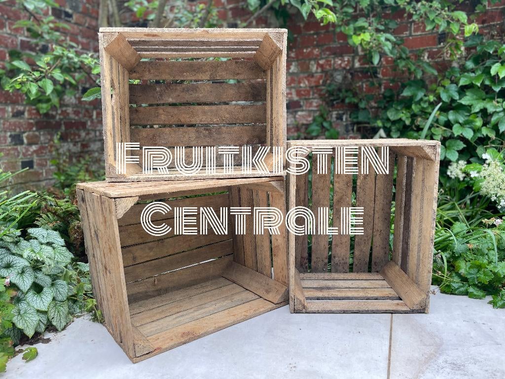 Authentieke Fruitkisten — Bleke en geschilderde., Huis en Inrichting, Woonaccessoires | Kisten, Ophalen, Minder dan 50 cm, Gebruikt