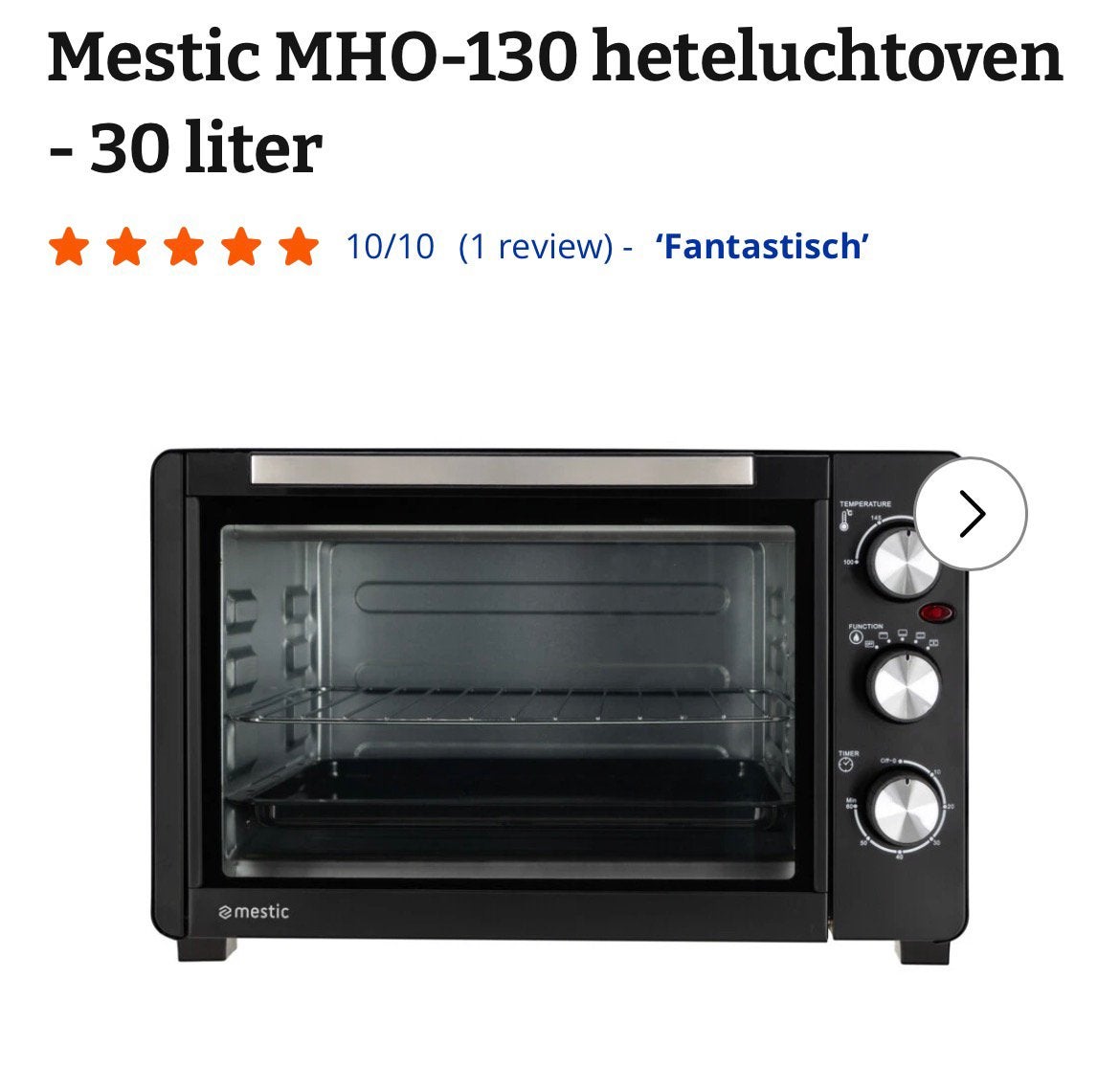Mestic oven 130 liter, Ophalen, Zo goed als nieuw
