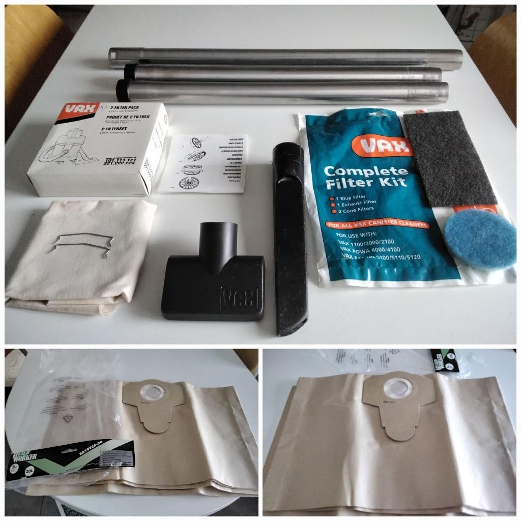 Accessoires aspirateur/tubes/embouts/sacs + filtres VAX, Enlèvement ou Envoi, Comme neuf, Aspirateur
