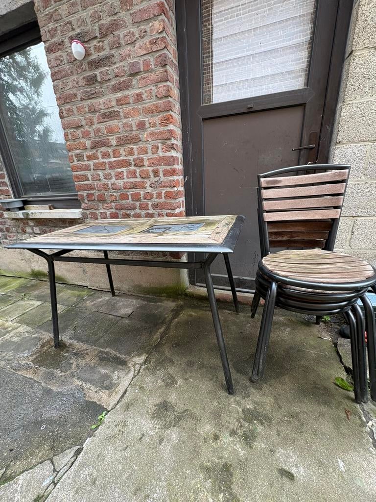 Tafel met 4 stoelen, Tuin en Terras, Ophalen, Zo goed als nieuw, Tuinset