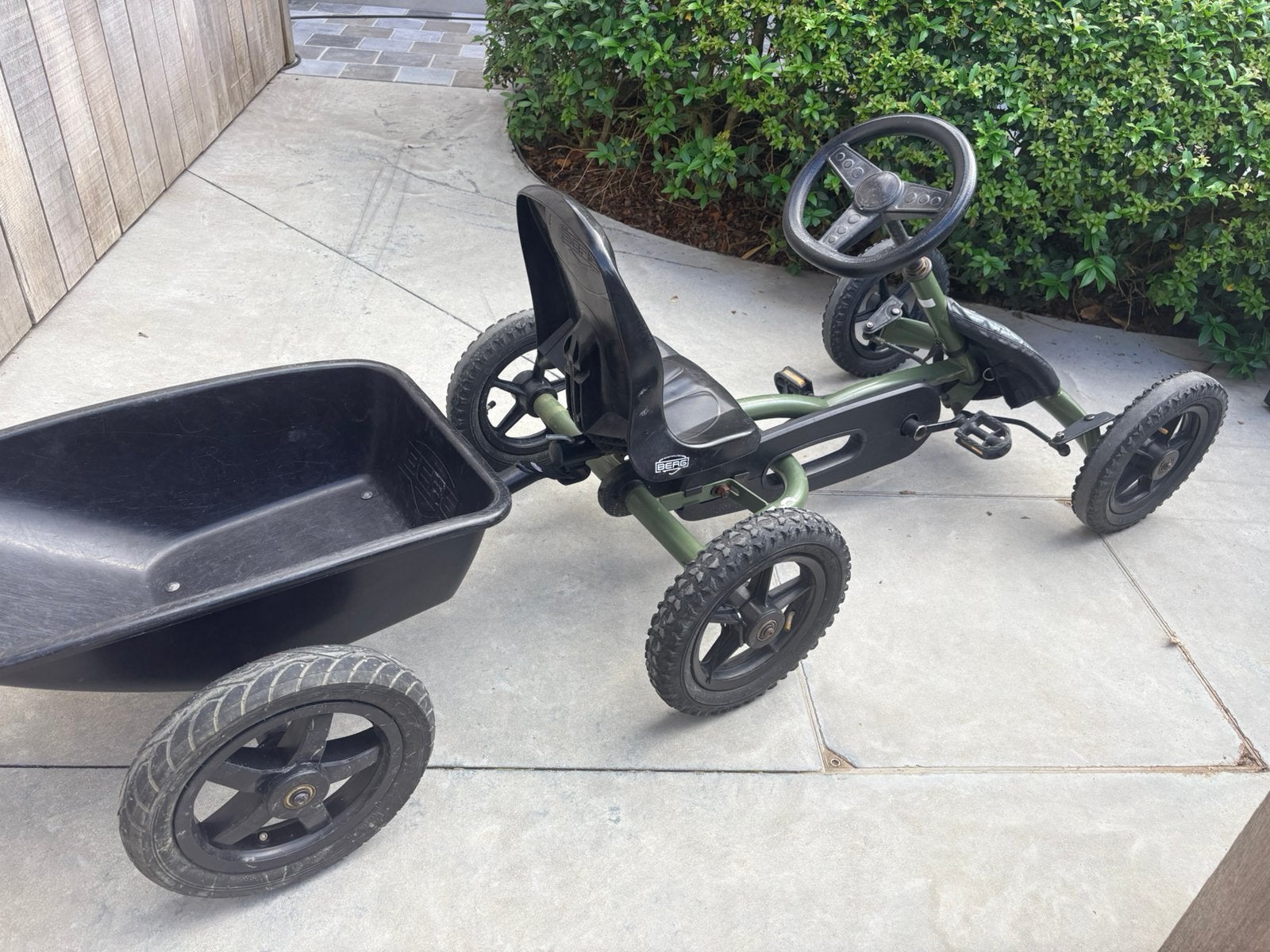 Berg go cart in stoer groen, Ophalen, Gebruikt, Trapvoertuig