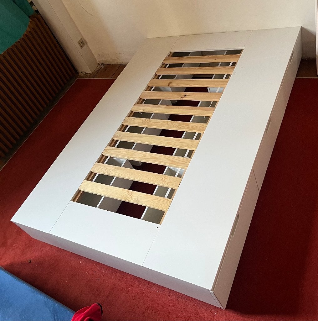 Lit ikea blanc, 140 cm, Enlèvement, Utilisé, 200 cm
