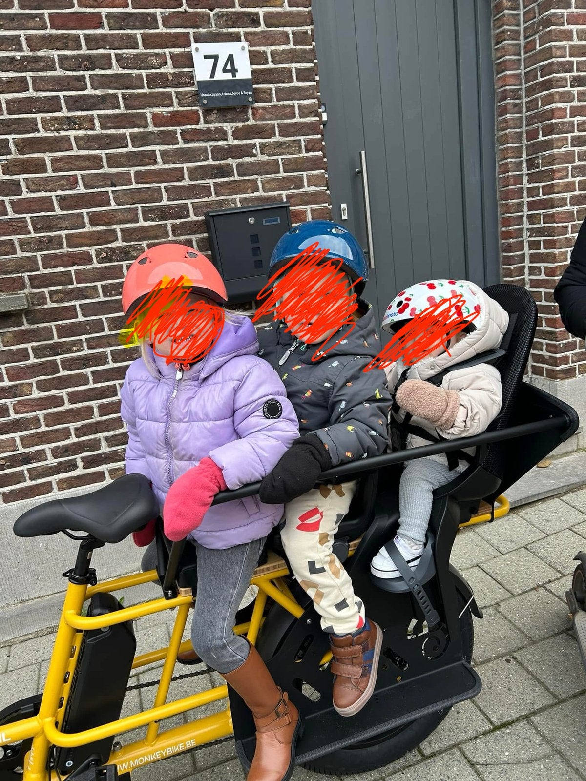 Monkeybike longtail fiets, Enlèvement, Comme neuf, 3 enfants, Électrique