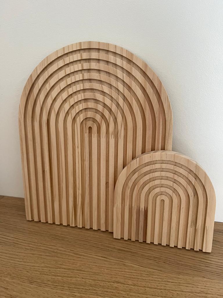2 Boheemse Boogvormige Houten Decoraties, Huis en Inrichting, Woonaccessoires | Schilderijen, Tekeningen en Foto's, Ophalen, Zo goed als nieuw