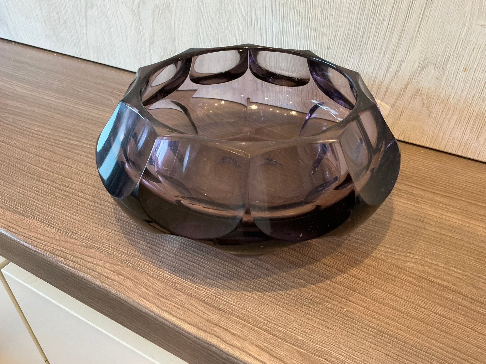 Antiek moser cutt glass bowl coupe 1920/1930, Antiek en Kunst, Ophalen of Verzenden