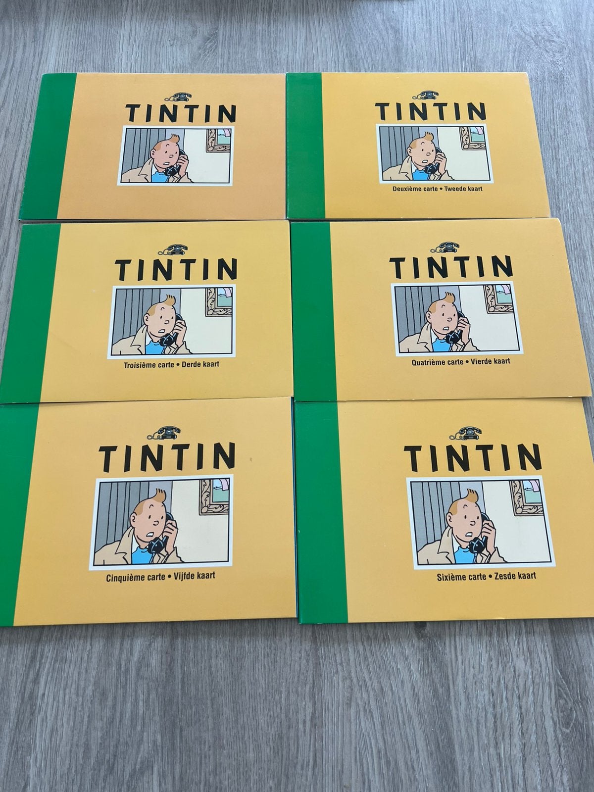 6 Kuifje telfoonkaarten genummerd, Enlèvement ou Envoi, Tintin, Comme neuf, Autres types