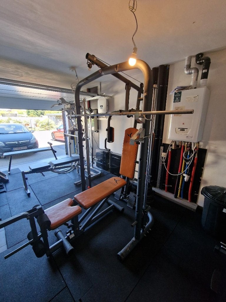 Domyos krachtstation + bank + gewichten, Sport en Fitness, Ophalen, Gebruikt, Armen, Overige typen