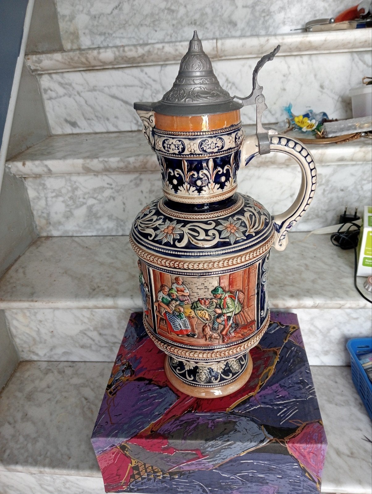 beau vase ancien avec couvercle, Antiquités & Art, Enlèvement